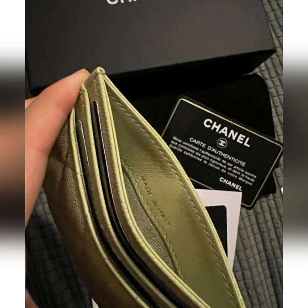 Chanel Caviar Card Holder In Mint Green - Full Inclusion - Rare! - Picture 5 of 11